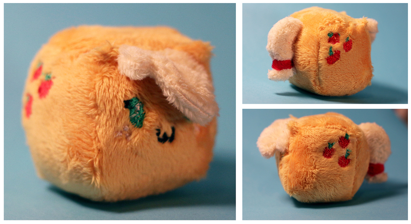 Size: 2000x1093 | Tagged: applejack, artist:buttsnstuff, cube, derpibooru import, irl, photo, plushie, safe, solo