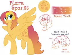 Size: 900x700 | Tagged: safe, artist:faith-wolff, derpibooru import, oc, oc:flare sparks, unofficial characters only, pegasus, pony, equestria girls, faithverse, female, humanized, mare, next generation, offspring, parent:flash sentry, parent:sunset shimmer, parents:flashimmer, raised hoof, reference sheet, solo, speed trail