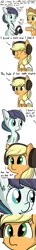 Size: 726x5082 | Tagged: safe, artist:tjpones, derpibooru import, applejack, coloratura, earth pony, pony, :t, awkward, blushing, comic, cowboy hat, eyes closed, female, fluffy, freckles, frown, hat, headphones, hoof hold, i kissed a girl, implied lesbian, katy perry, lesbian, mare, missing cutie mark, one sided shipping, open mouth, rara, rarajack, realization, sharing headphones, shipping, simple background, sitting, slice of life, smiling, song, song reference, stetson, subtle, subtle as a train wreck, sweat, sweatdrop, tenso, white background, wide eyes