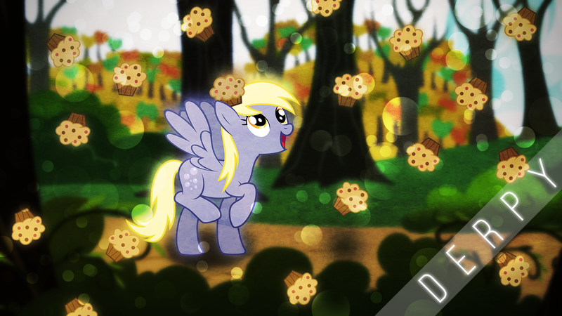 Size: 1920x1080 | Tagged: safe, artist:daydreamsyndrom, artist:floppychiptunes, artist:minhbuinhat99, artist:turbo740, derpibooru import, derpy hooves, pegasus, pony, female, food, mare, muffin, solo, vector, wallpaper