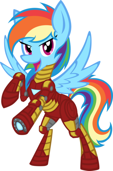 Size: 1024x1552 | Tagged: safe, artist:agentkirin, derpibooru import, rainbow dash, crossover, iron man, iron mare, solo