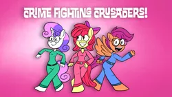 Size: 1920x1080 | Tagged: anthro, apple bloom, artist:scobionicle99, chibi, crime fighting crusaders, cutie mark crusaders, derpibooru import, safe, scootaloo, sweetie belle