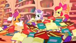 Size: 1366x768 | Tagged: apple bloom, cutie mark crusaders, derpibooru import, safe, scootaloo, screencap, sweetie belle, the show stoppers