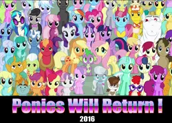Size: 1284x924 | Tagged: safe, derpibooru import, edit, edited screencap, screencap, aloe, amethyst star, apple bloom, applejack, berry punch, berryshine, big macintosh, bon bon, bulk biceps, carrot cake, carrot top, cheerilee, cherry berry, cloudchaser, cup cake, daisy, derpy hooves, diamond tiara, doctor whooves, flitter, flower wishes, fluttershy, golden harvest, granny smith, lemon hearts, lily, lily valley, linky, lotus blossom, lyra heartstrings, mayor mare, minuette, octavia melody, pinkie pie, pipsqueak, pokey pierce, pound cake, pumpkin cake, rainbow dash, rarity, roseluck, sassaflash, scootaloo, sea swirl, seafoam, shoeshine, silver spoon, snails, snips, spike, spring melody, sprinkle medley, starlight glimmer, sunshower raindrops, sweetie belle, sweetie drops, thunderlane, time turner, twilight sparkle, twilight sparkle (alicorn), twinkleshine, twist, vinyl scratch, alicorn, pony, unicorn, the cutie re-mark, background six, c:, cake family, colt, cutie mark crusaders, everypony, everypony at s5's finale, female, flower trio, friends are always there for you, glasses, grin, group photo, hiatus, hype, looking at you, male, mane seven, mane six, mare, ponies standing next to each other, s5 starlight, smiling, spa twins, wall of tags