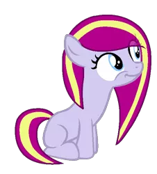 Size: 558x616 | Tagged: safe, artist:rarisweti, derpibooru import, oc, unofficial characters only, earth pony, pony, blank flank, female, filly, magical lesbian spawn, offspring, parent:fuchsia blush, parent:lavender lace, parents:fuchsiavender, simple background, sitting, solo, transparent background