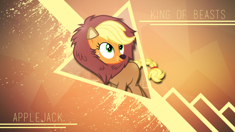 Size: 1920x1080 | Tagged: applejack, applelion, artist:francisksv, clothes, costume, derpibooru import, safe, scare master, solo, vector, wallpaper