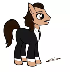 Size: 854x878 | Tagged: safe, artist:selecteddash, derpibooru import, vincent vega, ponified, pony, pulp fiction, solo