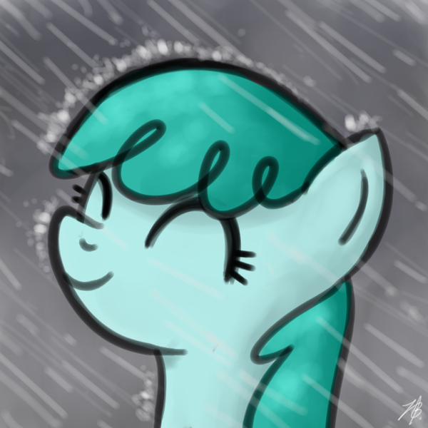 Size: 730x730 | Tagged: artist:bojo, background pony, cute, derpibooru import, happy, rain, rainy, safe, solo, spring melody, sprinkle medley, wet mane