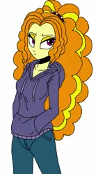 Size: 600x1067 | Tagged: safe, artist:miracle32, derpibooru import, adagio dazzle, equestria girls, clothes, hoodie, simple background, solo