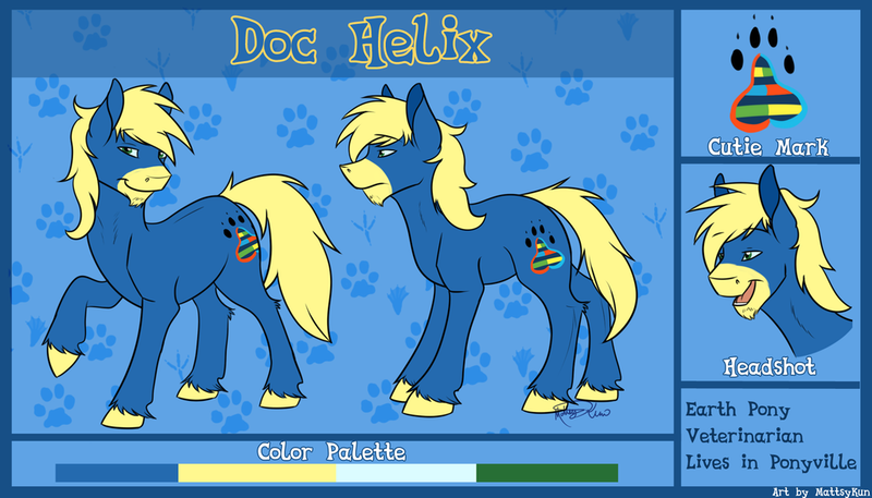 Size: 1024x585 | Tagged: safe, artist:mattsykun, derpibooru import, oc, oc:doc helix, unofficial characters only, pony, cutie mark, male, portrait, reference sheet, solo, stallion