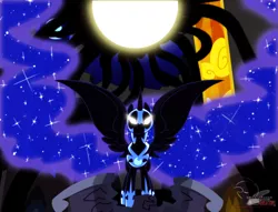 Size: 1900x1450 | Tagged: artist:great9star, balcony, derpibooru import, moon, nightmare moon, safe, scene interpretation, solo