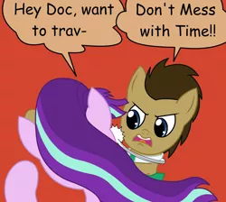 Size: 1024x919 | Tagged: safe, artist:artattax, derpibooru import, doctor whooves, starlight glimmer, time turner, pony, abuse, batman slaps robin, glimmerbuse, hilarious in hindsight, male, meme, my parents are dead, shipping denied, slapping, stallion, starlight gets what's coming to her, time travel