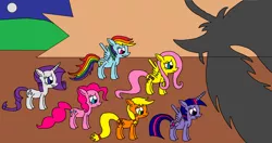 Size: 1024x541 | Tagged: safe, artist:killerbug2357, derpibooru import, applejack, fluttershy, pinkie pie, rainbow dash, rarity, twilight sparkle, twilight sparkle (alicorn), alicorn, pony, 1000 hours in ms paint, female, mane six, mare, ms paint