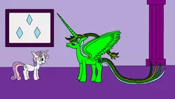 Size: 1024x576 | Tagged: safe, artist:killerbug2357, derpibooru import, sweetie belle, oc, oc:persephone, alicorn, pony, 1000 hours in ms paint, alicorn oc, ms paint, wrong cutie mark