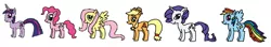 Size: 1024x182 | Tagged: 1000 hours in ms paint, applejack, artist:killerbug2357, derpibooru import, fluttershy, mane six, ms paint, pinkie pie, rainbow dash, rarity, safe, twilight sparkle