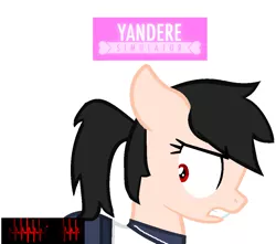 Size: 1043x924 | Tagged: artist:mayoshan, derpibooru import, glare, ponified, safe, yandere-chan, yandere simulator