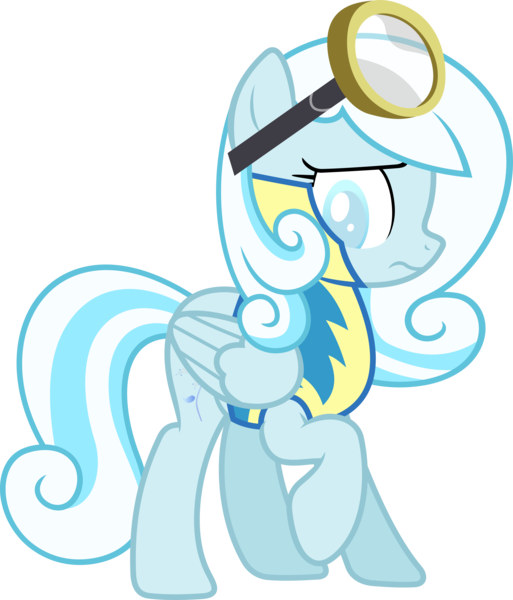 Size: 6407x7496 | Tagged: safe, artist:ladysugarsapphire, derpibooru import, oc, oc:snowdrop, unofficial characters only, pegasus, pony, absurd resolution, female, goggles, mare, older, solo, wonderbolt trainee uniform