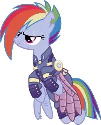 Size: 4062x5000 | Tagged: absurd resolution, alternate timeline, apocalypse dash, artist:xebck, crystal war timeline, derpibooru import, rainbow dash, safe, scar, simple background, solo, the cutie re-mark, torn ear, transparent background, vector