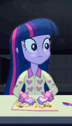 Size: 269x467 | Tagged: safe, artist:klystron2010, derpibooru import, edit, edited screencap, screencap, twilight sparkle, equestria girls, rainbow rocks, animated, barry allen repeatedly crashes into a sparkling toilet, explicit source, jaw drop, open mouth, solo, wat, youtube poop