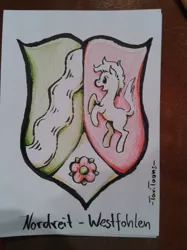 Size: 1280x1707 | Tagged: artist:taritoons, coat of arms, derpibooru import, german comic con, germany, heraldry, nrw, ponified, safe, traditional art