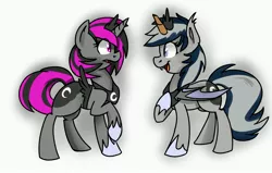 Size: 3652x2320 | Tagged: safe, artist:themodpony, derpibooru import, oc, oc:daturea eventide, oc:midnight aperture, unofficial characters only, bat pony, pony, unicorn, clothes, cosplay, costume, halloween, image, jpeg, surprised