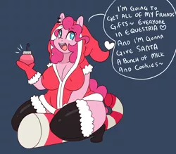 Size: 1280x1120 | Tagged: suggestive, artist:somescrub, derpibooru import, pinkie pie, anthro, plantigrade anthro, hugtastic pinkie pie, big breasts, breasts, busty pinkie pie, candy, candy cane, chubby, erect nipples, female, food, heart eyes, huge breasts, nipple outline, nipples, nudity, solo, solo female, wide hips, wingding eyes