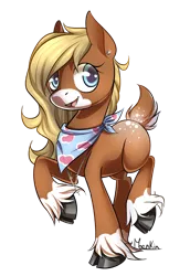 Size: 550x801 | Tagged: artist:moenkin, clothes, commission, deer pony, derpibooru import, ear piercing, earring, jewelry, oc, original species, piercing, safe, scarf, simple background, solo, transparent background, unofficial characters only, unshorn fetlocks