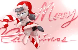 Size: 1700x1100 | Tagged: artist:whydomenhavenipples, butt freckles, candy, candy cane, christmas, clothes, derpibooru import, food, freckles, lingerie, merry christmas, oc, oc:choosie, santa costume, socks, suggestive, unofficial characters only