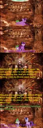 Size: 1155x3378 | Tagged: grimdark, derpibooru import, edit, spike, twilight sparkle, twilight sparkle (alicorn), alicorn, pony, the cutie re-mark, comic, exploitable meme, female, god-emperor of mankind, if the emperor had a text-to-speech device, mare, meme, photoshop, spike knows everyone, this will end in warp storms, twilight sees the future, vulgar, warhammer (game), warhammer 40k