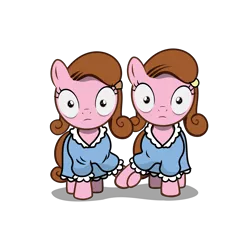 Size: 3072x3072 | Tagged: artist:kmanalli, derpibooru import, hoof hold, idw, ponified, safe, simple background, the grady girls, the shining, transparent background, twins, vector