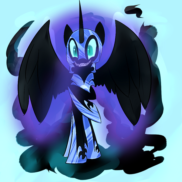 Size: 1000x1000 | Tagged: artist:lunar-march, derpibooru import, nightmare moon, safe, solo