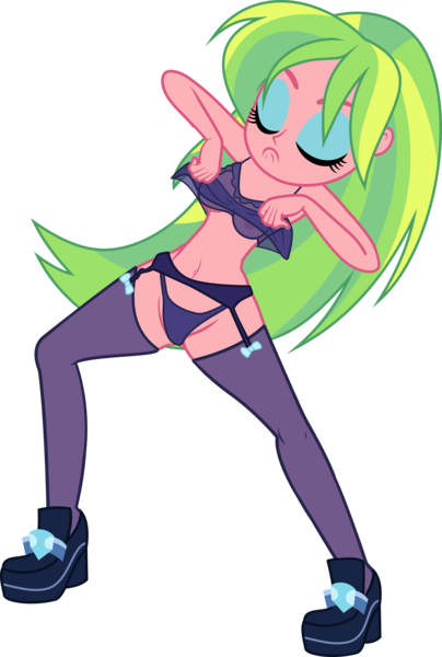 Size: 4500x6688 | Tagged: questionable, artist:dirty mike, artist:xebck, derpibooru import, edit, lemon zest, equestria girls, friendship games, absurd resolution, belly button, clothes, female, garter belt, krumping, lingerie, panties, show accurate, simple background, solo, solo female, stockings, transparent background, underwear, underwear edit