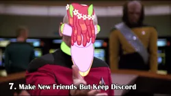 Size: 1280x720 | Tagged: artist:klystron2010, bad end, derpibooru import, facehugger, human, irl, irl human, jean-luc picard, make new friends but keep discord, photo, ponies in real life, safe, season 5 in 55 seconds, star trek, star trek: the next generation, tree hugger, william riker, worf, youtube link