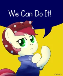 Size: 833x1000 | Tagged: artist:empyu, derpibooru import, parody, princess celestia, roseluck, rosie the riveter, safe, solo