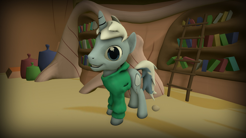 Size: 3840x2160 | Tagged: 3d, artist:jeff556, blue, book, clothes, derpibooru import, egg, indoors, jacket, jars, ladder, oc, oc:taylorpone, safe, source engine, source filmmaker, tree, unofficial characters only, vignette