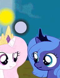 Size: 300x390 | Tagged: safe, derpibooru import, princess celestia, princess luna, pony, animated, cewestia, cute, eye contact, female, filly, looking at each other, moon work, nose wrinkle, pink-mane celestia, scrunch battle, scrunchy face, sisters, stare, staring contest, sun vs moon, sun work, vibrating, woona, xk-class end-of-the-world scenario