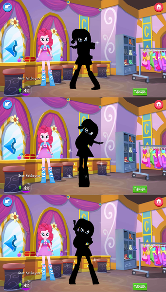 Size: 1024x1800 | Tagged: safe, derpibooru import, screencap, pinkie pie, rarity, equestria girls, 3d, 3d model, error, game screencap, gameloft, glitch, turkish