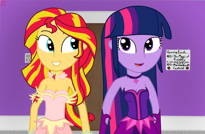 Size: 858x563 | Tagged: safe, artist:sutekh94, deleted from derpibooru, derpibooru import, sci-twi, sunset shimmer, twilight sparkle, equestria girls, friendship games, clothes, costume, daydream shimmer, midnight sparkle