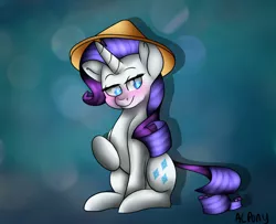 Size: 1600x1300 | Tagged: artist:artistcoolpony, conical hat, derpibooru import, hat, rarity, safe, solo