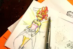 Size: 1280x853 | Tagged: safe, artist:aizy-boy, derpibooru import, sunset shimmer, equestria girls, friendship games, daydream shimmer, photo, solo, traditional art