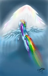 Size: 640x1013 | Tagged: artist:shadow strike, contrail, derpibooru import, rainbow dash, safe, shadow, solo, sonic rainboom