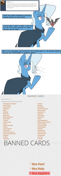 Size: 1280x3688 | Tagged: safe, artist:sehtkmet, derpibooru import, trixie, pony, unicorn, alicorn amulet, comic, crossover, female, magic the gathering, mare, planeswalker, planeswalker trixie, solo