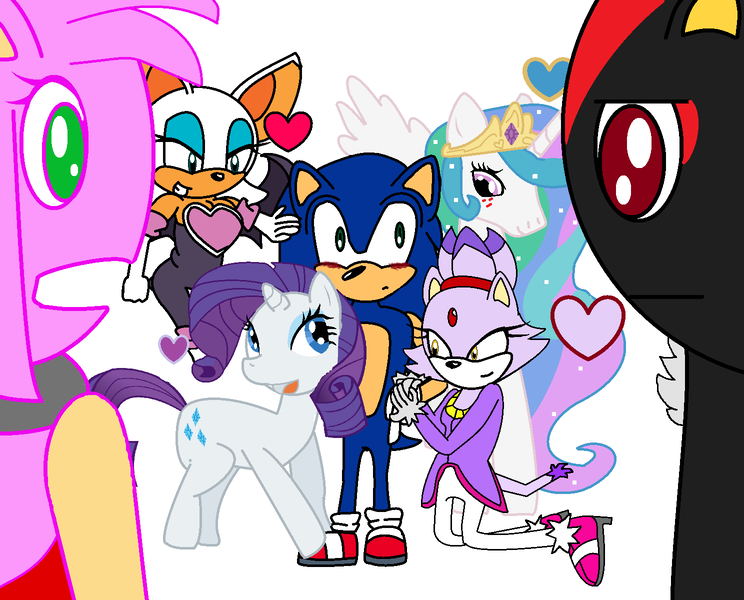 Size: 1488x1200 | Tagged: amy rose, artist:rosaliethefox, blaze the cat, crossover, derpibooru import, female, interspecies, male, ms paint, rarisonic, rarity, rouge the bat, safe, shadow the hedgehog, shipping, soniclestia, sonic the hedgehog, sonic the hedgehog (series), straight