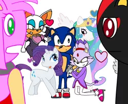 Size: 1488x1200 | Tagged: amy rose, artist:rosaliethefox, blaze the cat, crossover, derpibooru import, female, interspecies, male, ms paint, rarisonic, rarity, rouge the bat, safe, shadow the hedgehog, shipping, soniclestia, sonic the hedgehog, sonic the hedgehog (series), straight