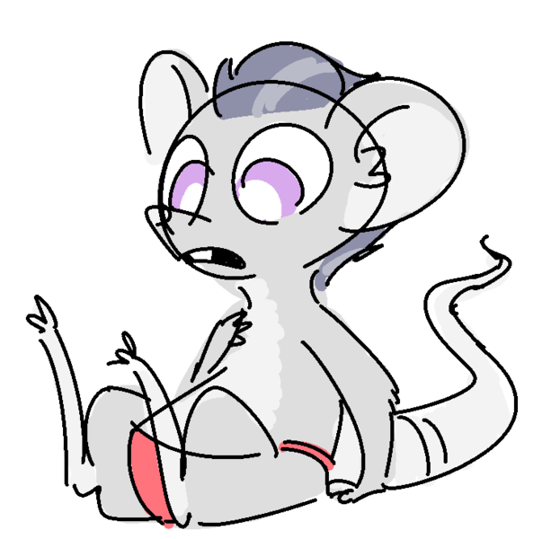 Size: 756x728 | Tagged: artist:nobody, clothes, crossdressing, derpibooru import, male, mouse, mousified, panties, pun, rumble, sketch, solo, species swap, suggestive, trap, underwear, visual pun