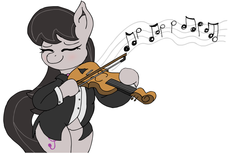 Size: 3000x2000 | Tagged: artist:baratus93, blushing, derpibooru import, music, music notes, octavia melody, safe, smiling, solo, violin