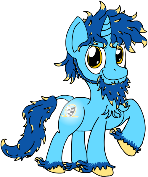 Size: 1105x1327 | Tagged: safe, artist:baratus93, derpibooru import, oc, oc:royal blue, unofficial characters only, classical unicorn, pony, unicorn, leonine tail, rainbow power, rainbow power-ified, simple background, solo, transparent background, unshorn fetlocks