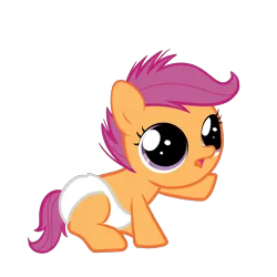 Size: 3000x3000 | Tagged: safe, artist:zigrock, derpibooru import, scootaloo, pony, baby, baby pony, baby scootaloo, cute, cutealoo, diaper, foal, simple background, transparent background, vector, wingless