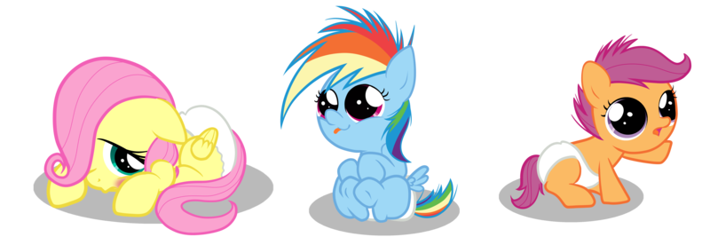 mlp baby rainbow dash and fluttershy