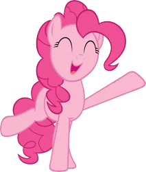 Size: 5104x6000 | Tagged: absurd resolution, artist:slb94, cute, derpibooru import, diapinkes, excited, happy, open mouth, pinkie pie, raised hoof, safe, simple background, solo, stretching, transparent background, vector